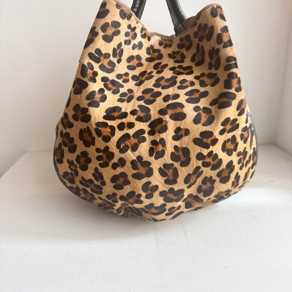 Leopard Print Tote Bag with Black Accents - Picture 6 of 11